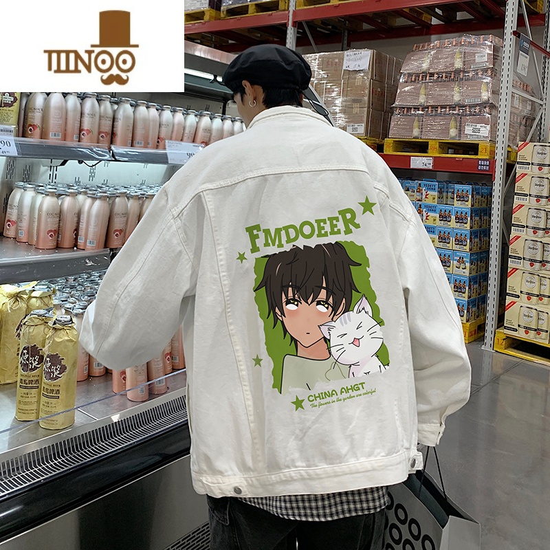 YANXUroora情侣装感牛仔外套男款潮牌小众设计超火大码夹克高清大图