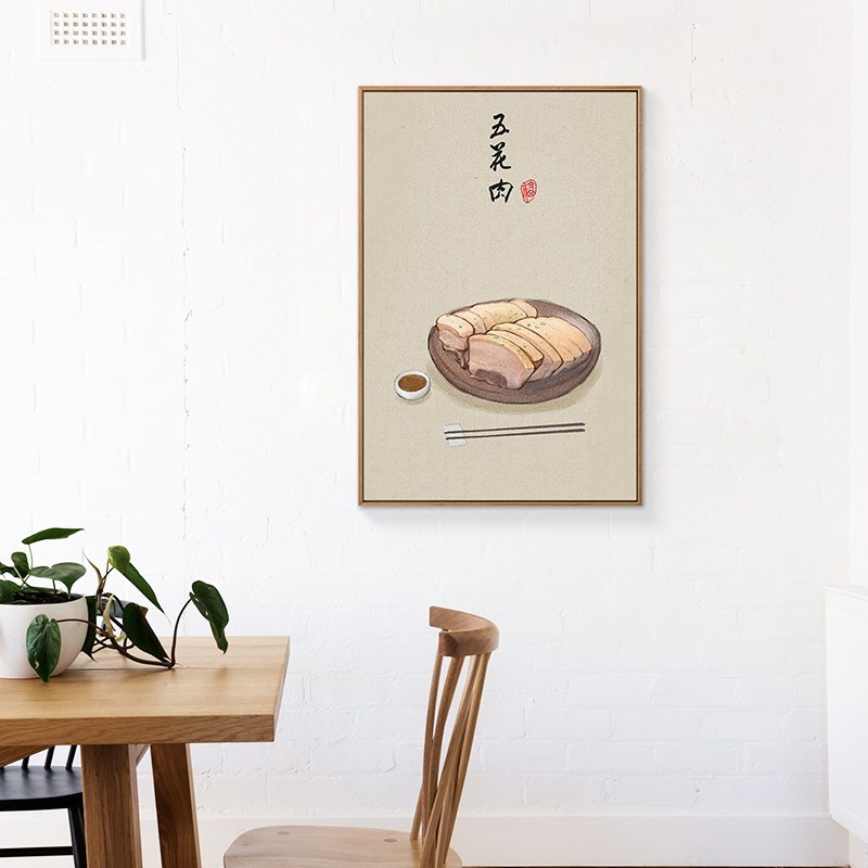 节气食物挂画现代简约饭厅厨房壁画饭店小吃店创意壁饰