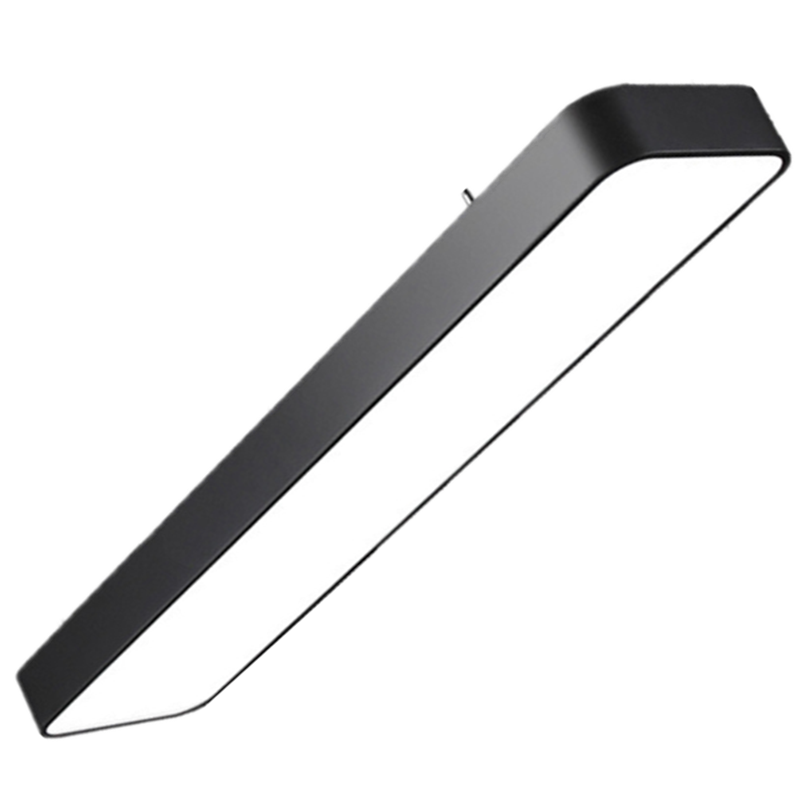 led吊灯 长方形商用吸顶灯 现代简约超亮长条灯 240*7cm黑色直角72w