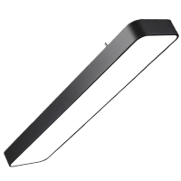 LED吊灯 长方形商用吸顶灯 现代简约超亮长条灯 240*7CM黑色直角72W(可拼接)