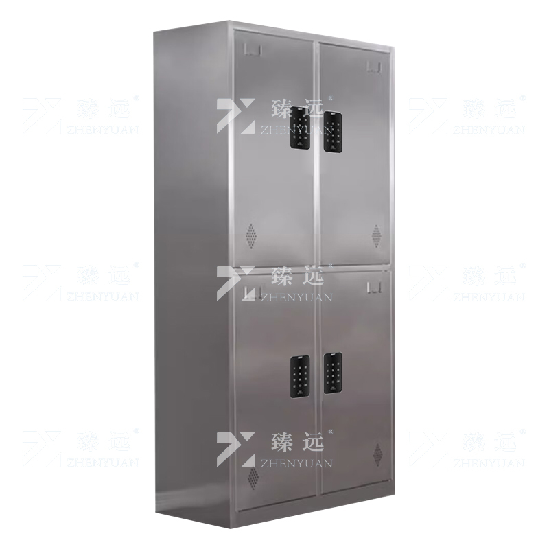 臻远 ZY-X219不锈钢更衣柜员工餐盘储物柜无尘车间多门智能密码锁衣柜 四门更衣柜