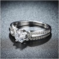 R819-CCouple Love Gold Rings铂金订婚戒指男女钻石情侣简约日韩送女朋友七夕情人节礼物