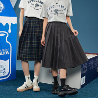 早春新款闺蜜半身裙女唐狮学院风格子裙高腰a字半身裙中长款