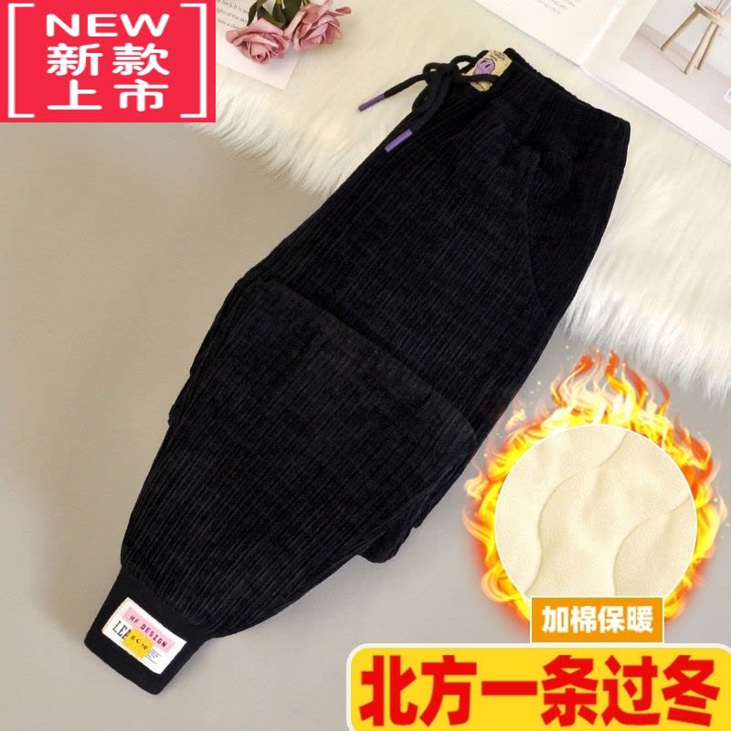 可莉允女童灯芯绒棉裤加绒加厚冬季儿童休闲保暖北方裤子一条过冬装外穿保暖裤图片
