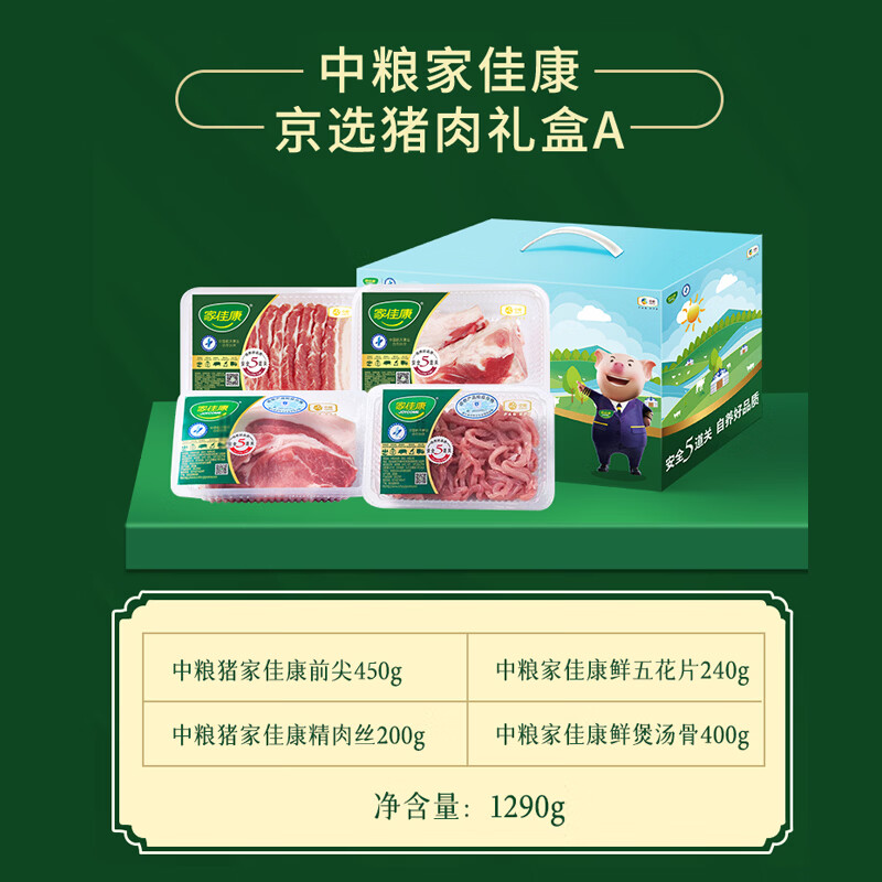 中粮家佳康京选猪肉礼盒A 1290g高清大图
