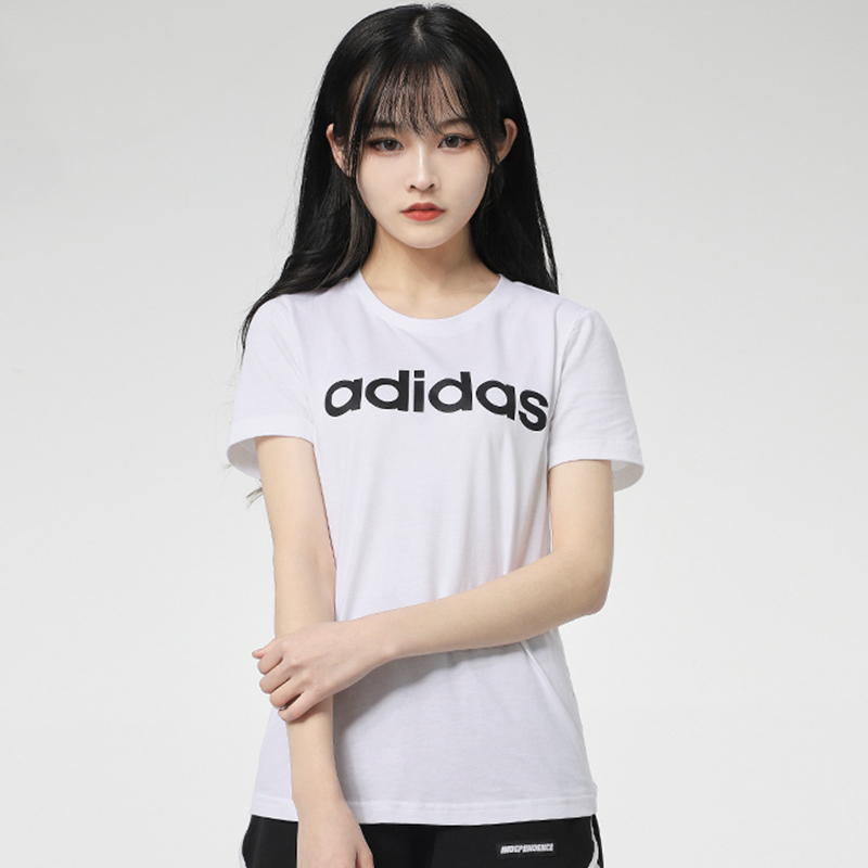 Adidas阿迪达斯短袖女运动服圆领半袖T恤GP7139