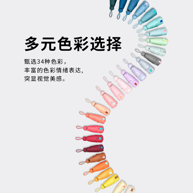 胶囊太阳伞女防晒防紫外线遮阳晴雨伞两用迷你五折叠巧便携高清大图