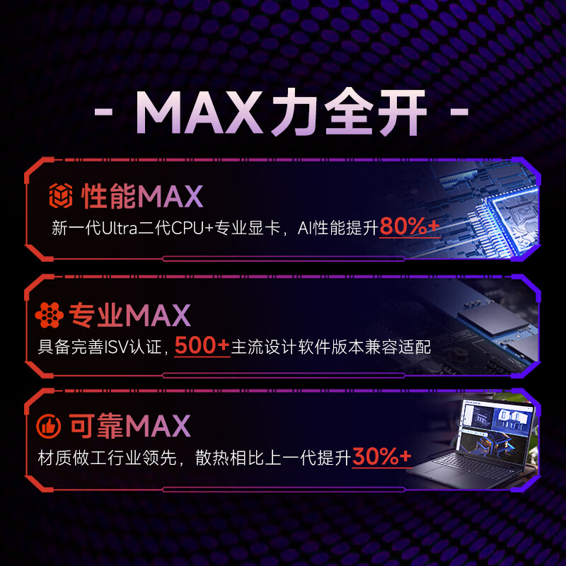 戴尔Dell Pro Max 16 16英寸图形移动工作站AI笔记本电脑 Ultra7-265H 32G内存 1T SSD RTX500 300尼特 2.5K 背光 Win11高清大图