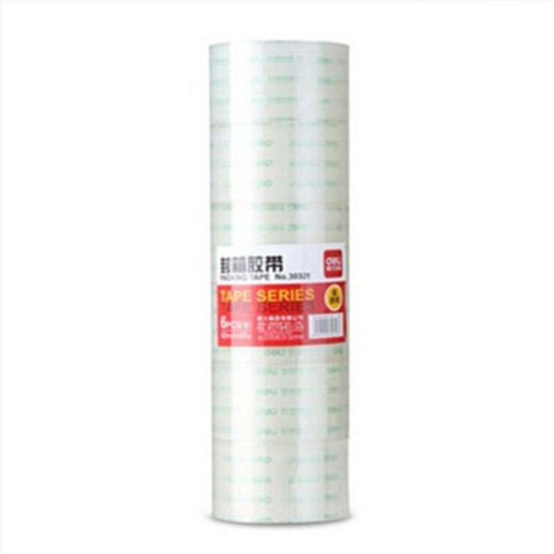 得力(deli) 30321透明封箱胶带6cm宽 6卷装(七包服务)