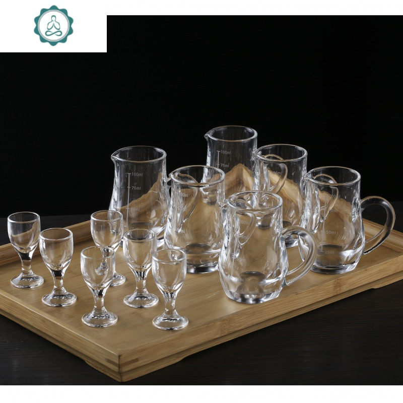 [6只分酒器+6只酒杯]白酒分酒器 酒杯套装家用小酒杯一口杯酒具 封后 100公鸡壶+7号酒杯