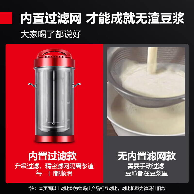 德玛仕 DJ-20A 豆浆机内置过滤网免滤 容量15L大容量无渣全自动免滤磨浆机高清大图