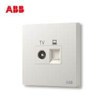 ABB开关插座无框轩致雅典白墙壁86型插座面板电视电脑插座AF325