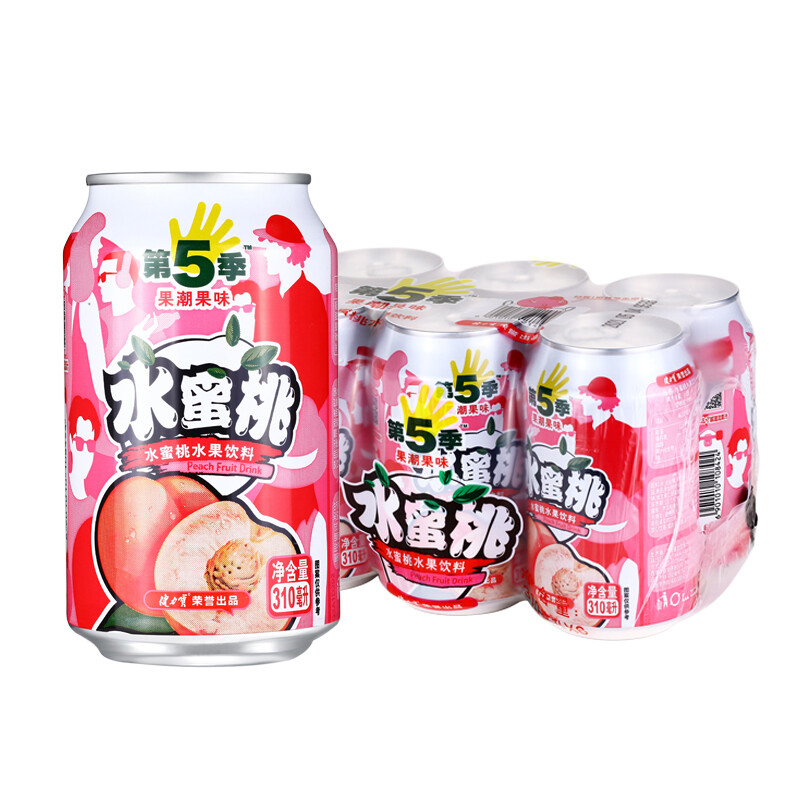 健力宝怀旧饮料第五季第5季水蜜桃味料310ml6罐4组整箱链接参数