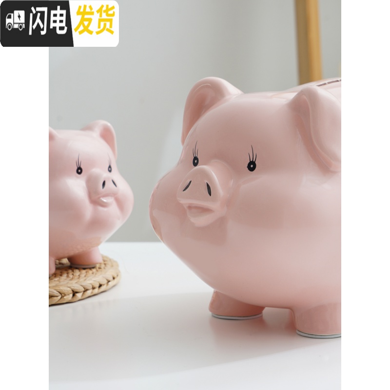 三维工匠小猪存钱罐可爱女生儿童大容量储蓄罐不可取生日陶瓷只进不出 5号[可存可取]约7000枚硬币高清大图