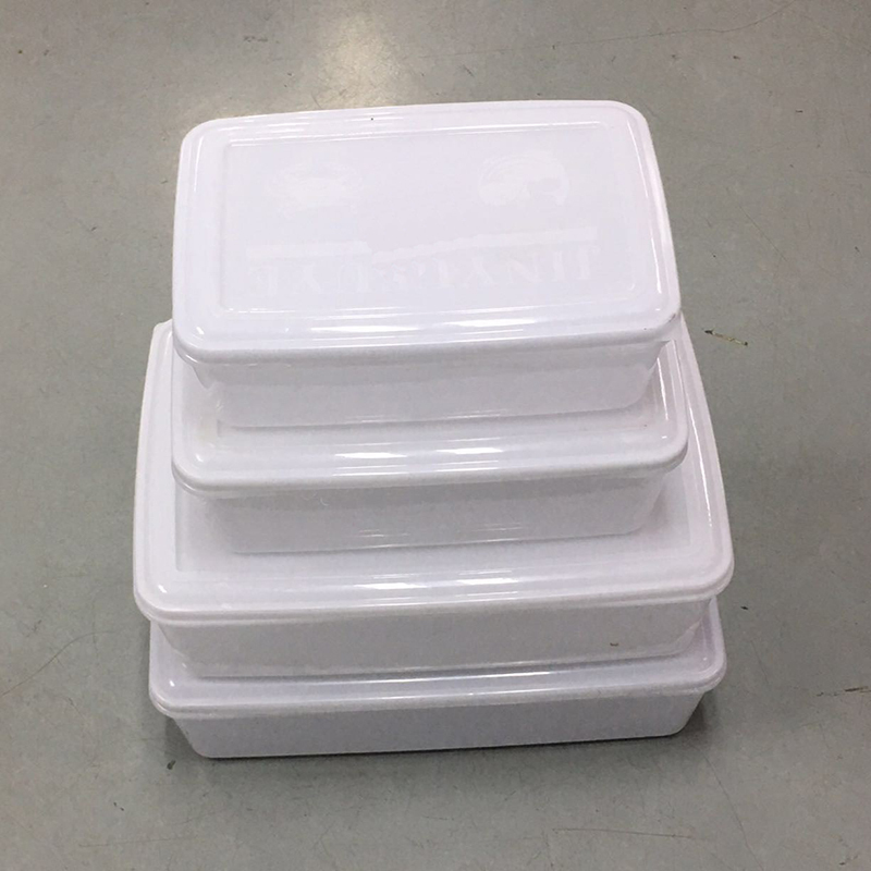 WOLF SLAVES LH 保鲜盒 长方形厨房食物保鲜盒饭店塑料乳白色带盖储盒