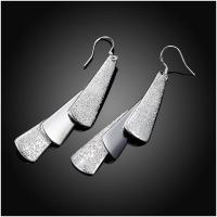 Women silver plated earring镀925纯银长款时尚大气耳环耳饰E015