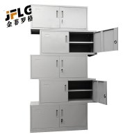 金菲罗格钢制文件柜铁皮柜办公柜档案储物柜分体五节柜 灰白色