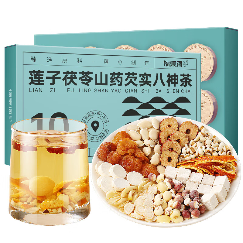 福东海莲子茯苓山药芡实八神茶150克(15克x10罐)/盒