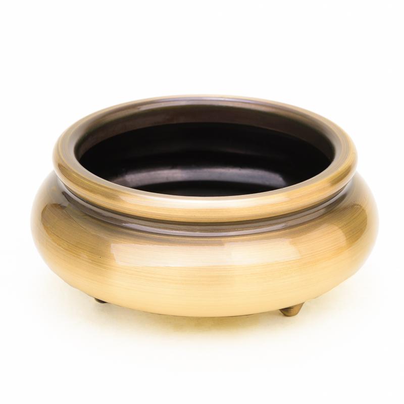 家柏饰(CORATED)香炉家用室内 铜香炉小香炉三足香炉厚唇宣德炉铜香炉高清大图