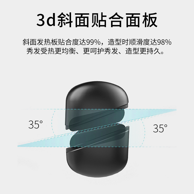 斜面设计直发器直发卷发两用烫发熨板不伤发拉直板夹短发内扣刘海美发神器生日礼物送女友高清大图