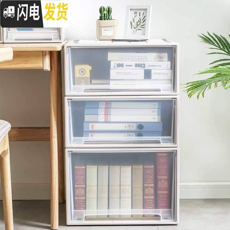 三维工匠抽屉式收纳箱塑料透明整理箱衣柜内衣服内衣储物箱儿童柜子收纳盒高清大图