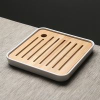 苏氏陶瓷(SUSHI CERAMICS)旅行茶具套装车载描金亭立方茶盘带陶瓷小茶叶罐手柄茶壶茶杯子功夫茶具
