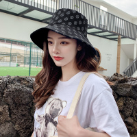 艾洵依渔夫帽女潮牌字母显脸小日系大沿网红韩版旅游户外帽子双面戴盆帽