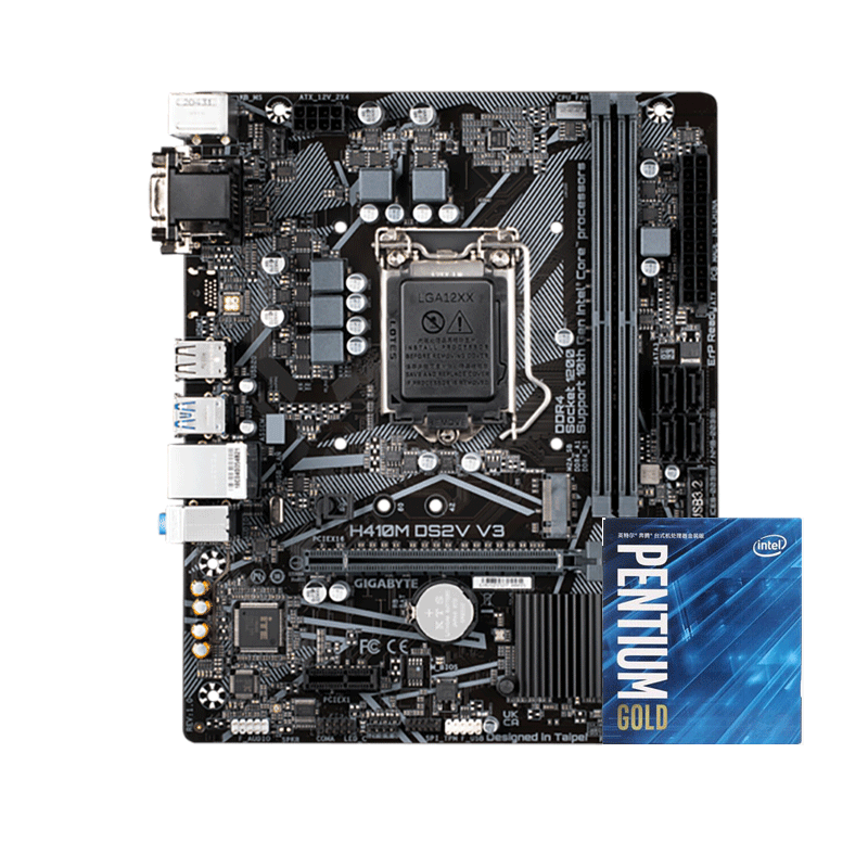 技嘉h410m ds2v v3主板 英特尔g6400 cpu 板u套装