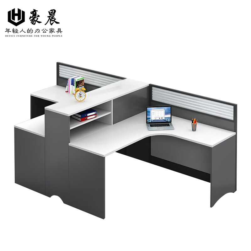 豪晨 屏风办公桌(T型2人位)张高清大图