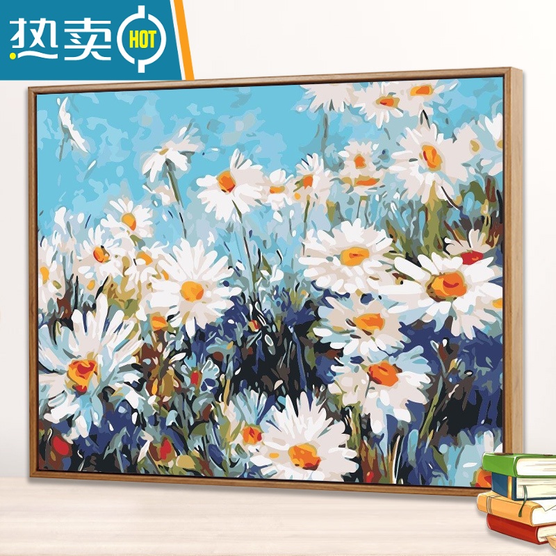 敬平数字油画diy填充油彩画减压手工人物动漫客厅装饰画创意涂鸦绘画装饰画 A345 双套颜料+双份画笔+顺丰包邮40*50送原木色免组装PS外框