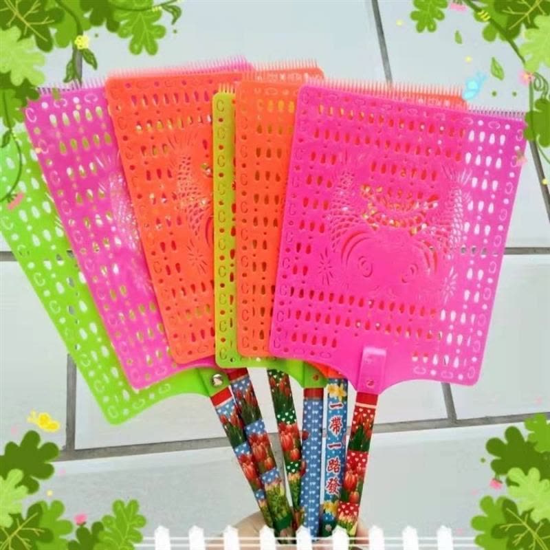 打苍蝇灭蚊子加厚加长手动大号熟料大方头苍蝇拍竹制柄耐用苍蝇拍|特大号苍蝇拍保质量 45个图片