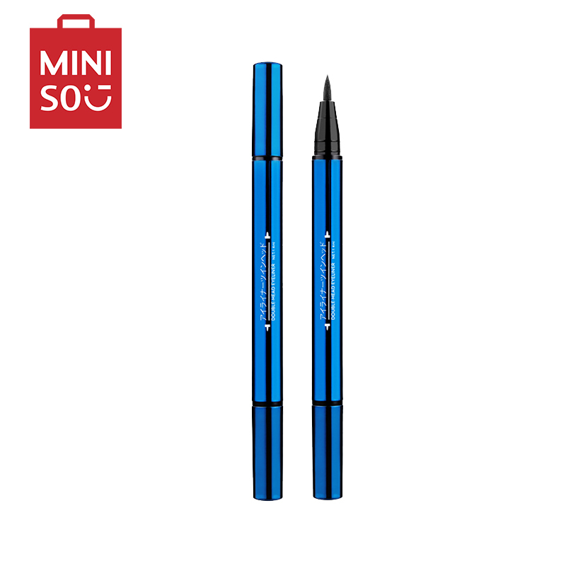 名创优品(miniso) 彩色双头粗细液体眼线笔防水防汗新手[黑色*2]