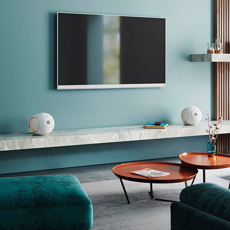 DEVIALET 帝瓦雷Phantom I 蓝牙音箱家用影院电视音箱高保真重低音WiFi音响 108dB 流金白+树台