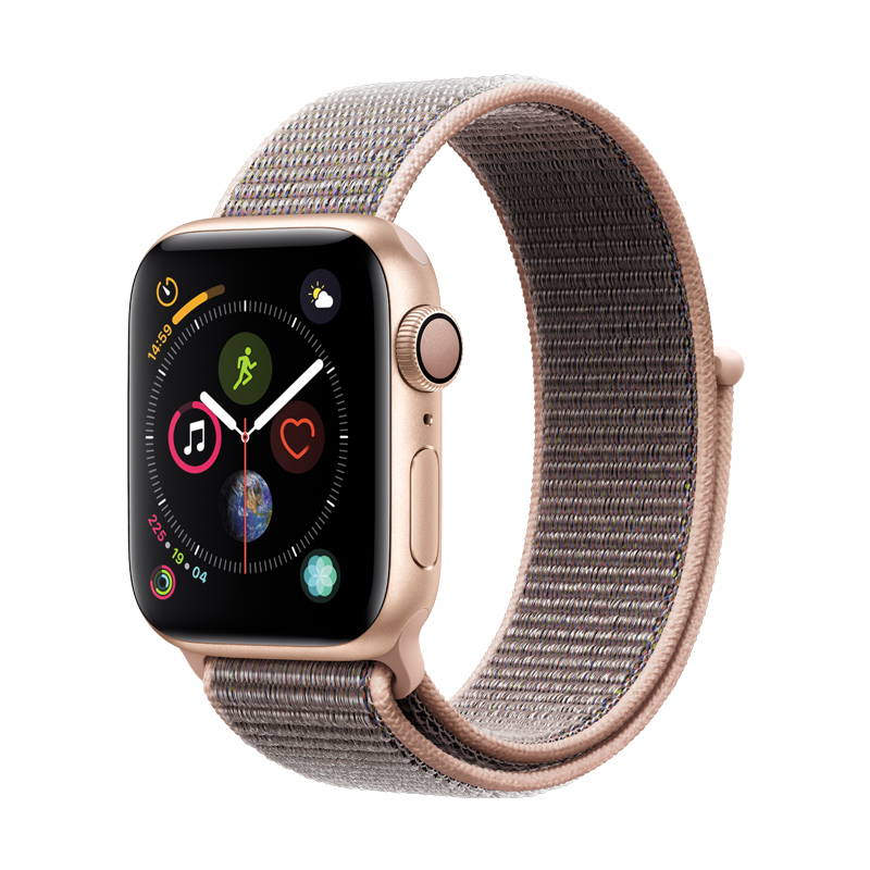 Apple Watch Series4 智能手表 GPS 44毫米 金色铝金属表壳搭配粉砂色回环式运动表带