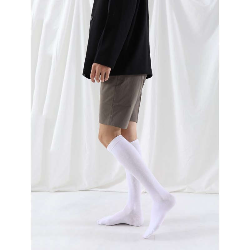 盛世尼曼唯正春秋男士黑色长筒袜高筒袜子棉袜白色商务正装大码男袜