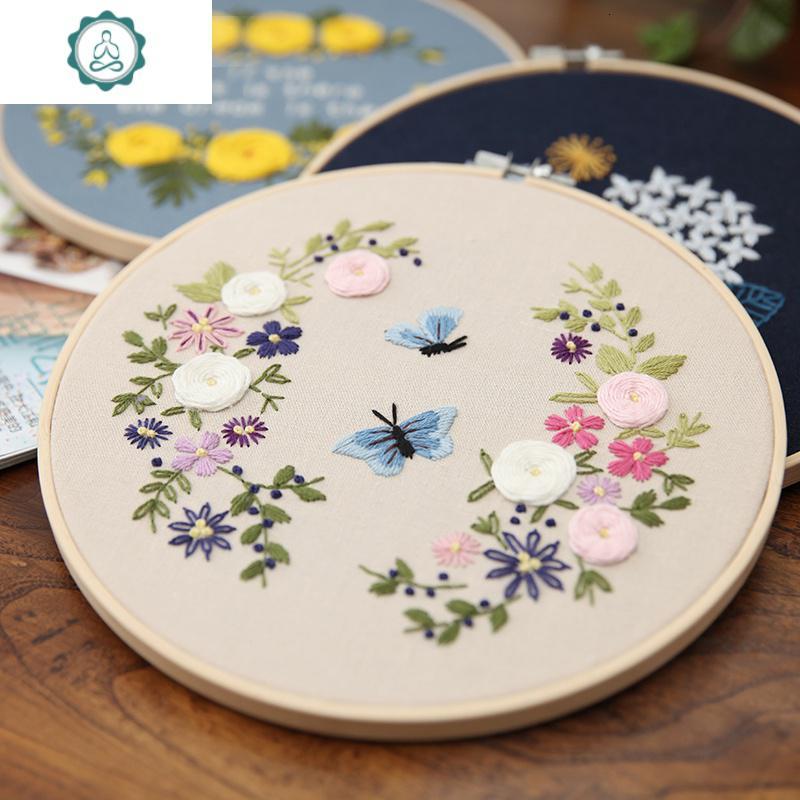 刺绣diy套件线绣手工创意制作布艺材料包丝带挂画欧式立体十字绣封后