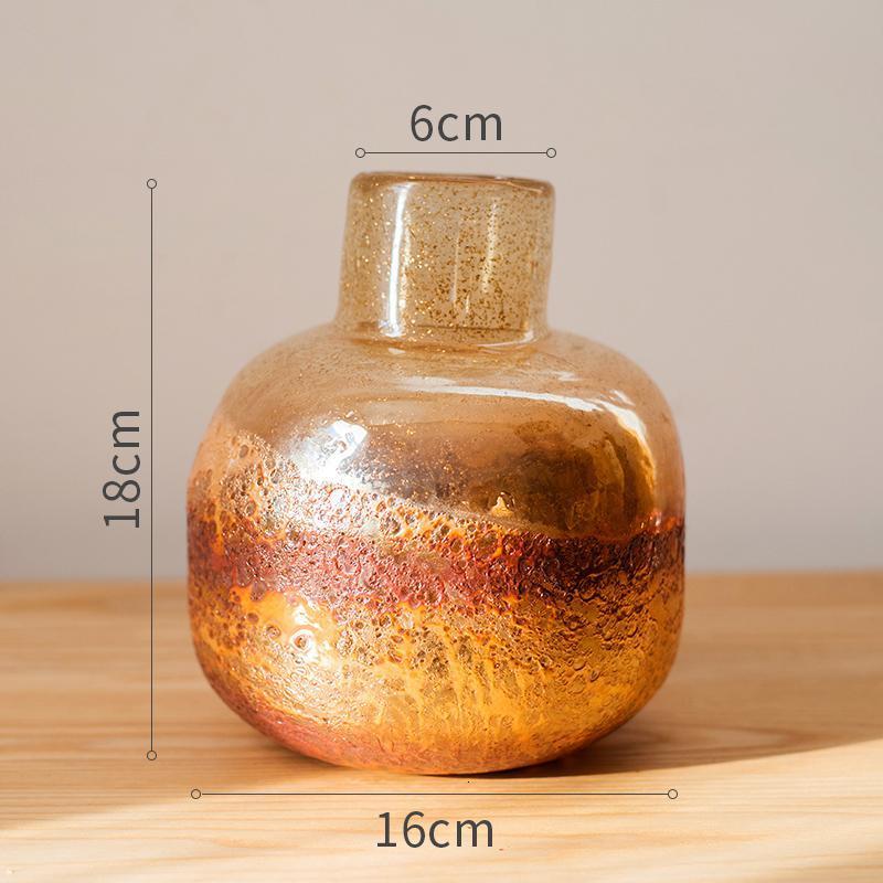 家柏饰(CORATED)炎颜玻璃花瓶花器皿手工艺术气泡餐桌面插花软装饰摆件现代 炎颜(小号)玻璃瓶高清大图