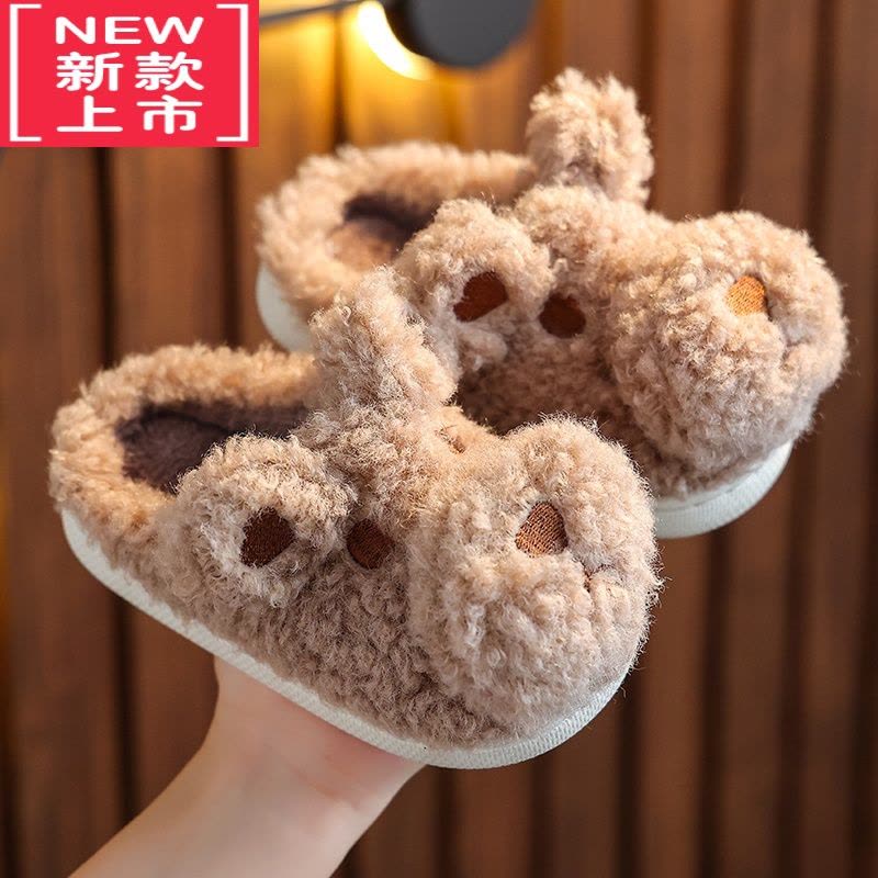 可莉允儿童拖鞋冬季男童女童宝宝居家防滑男女孩可爱卡通室外棉鞋居家鞋图片