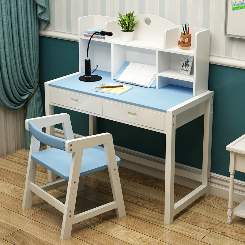 儿童学习桌小学生书桌实木可升降小孩作业桌家用课桌写字桌椅套装参数