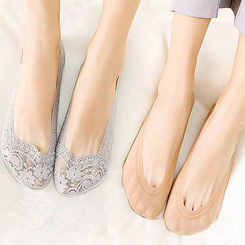 多规格装蕾丝船袜女袜子防滑硅胶棉底浅口隐形冰丝船袜