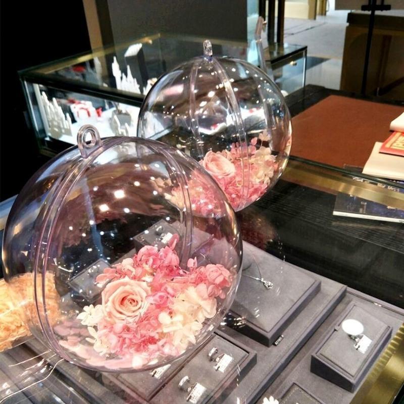 亚克力透明塑料球空心圆球新年球店铺布置吊球创意元旦装饰挂饰5cm