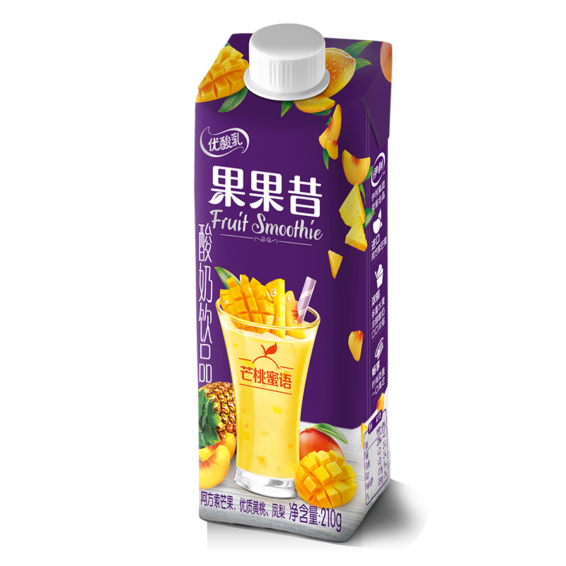 伊利 优酸乳 果果昔 芒桃蜜语味 210g*12