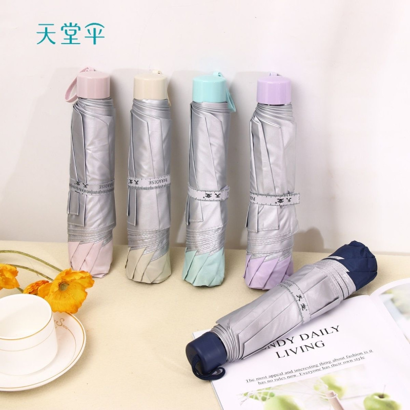 天堂伞 晴雨两用三折叠雨伞男女生钢骨太阳伞 336藏青色