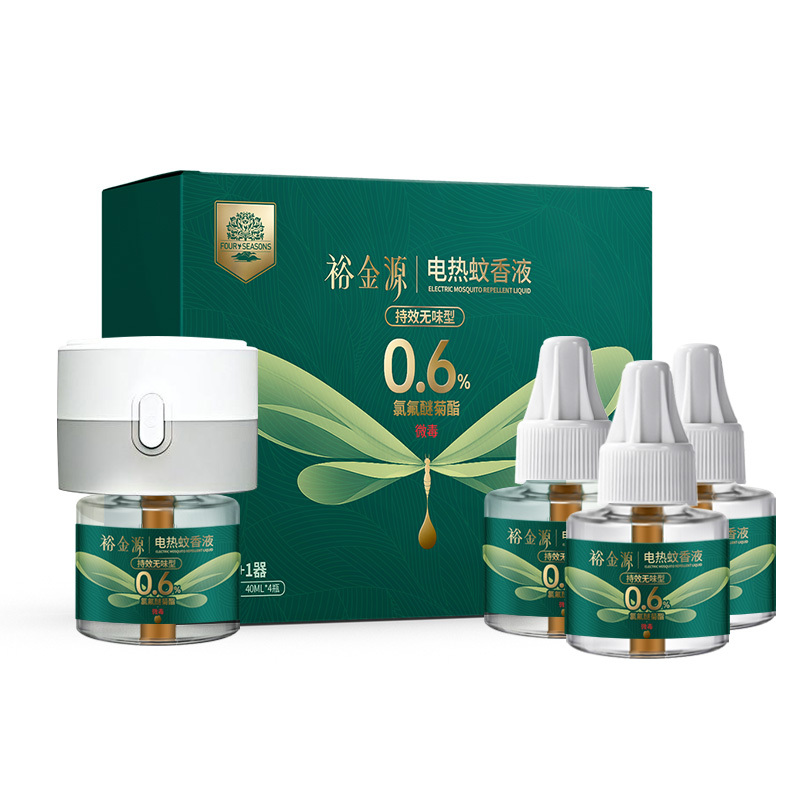 裕金源 电热蚊香液 40ml*4瓶+1器 持效无味(单位:套)绿色