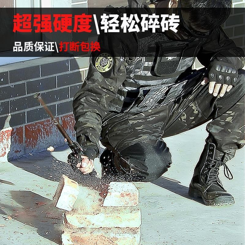 龙盾 实心打狗棒随身伸缩棒安防安保格挡棍26寸黑 银全长65CM