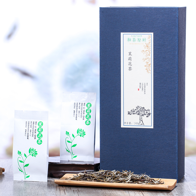 和茶原叶 茶叶 茉莉花茶 特级银毫 雅致系列 礼盒装 160g 产地: 福建省
