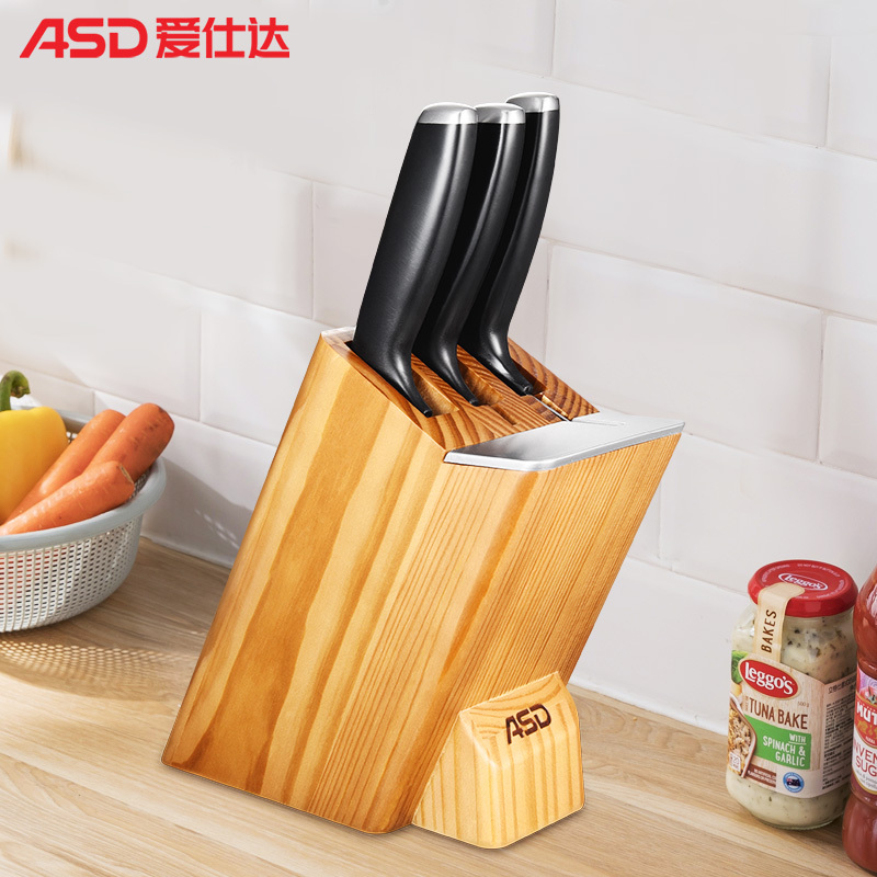 爱仕达ASD 刀具套装小厨刀砍骨刀厨师多用刀炫利VI五件套刀内置磨刀石 RDG05X6Q