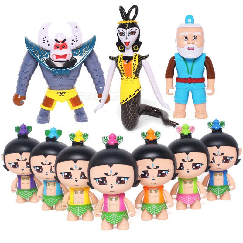 葫芦娃玩具变形蛋玩具新金刚葫芦兄弟套装公仔人偶模型七兄弟爷爷妖精