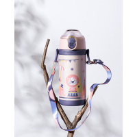 babycare儿童保温杯带吸管防摔外出携带宝宝喝水杯子婴儿保温水壶 保温用品 纳瓦克森林 350ml