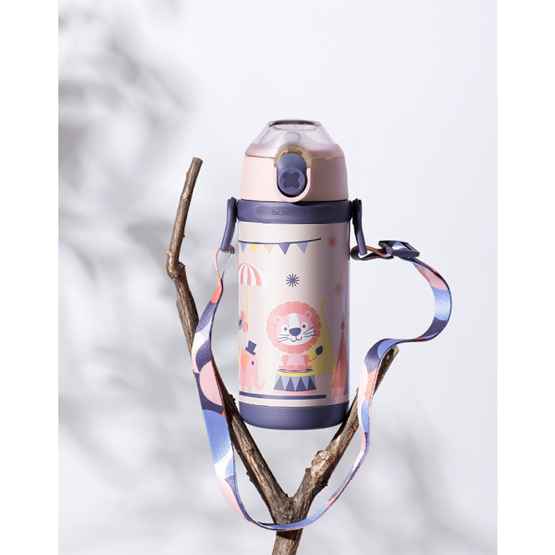 babycare儿童保温杯带吸管防摔外出携带宝宝喝水杯子婴儿保温水壶 保温用品 纳瓦克森林 350ml
